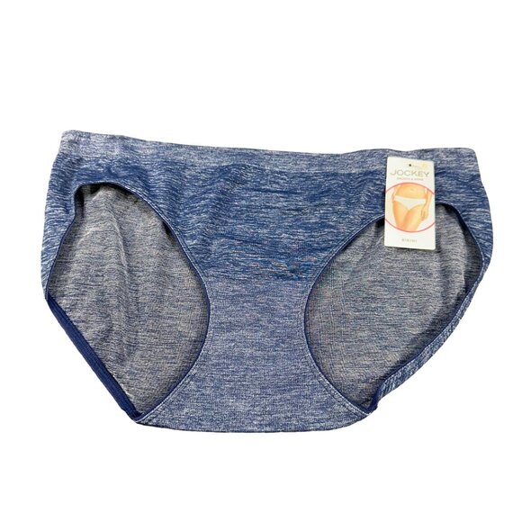 Jockey Women's Size Large 7 Panty Bikini Smooth And Shine Blue New With Tags - Picture 1 of 8